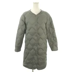ユニクロ UNIQLO ULTRA LIGHT DOWN ダウンコート S 緑 グリーン キルティング柄 ノーカラー 長袖 /MN23 ■ECB001