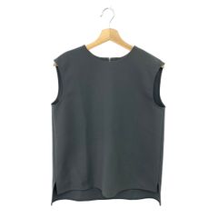 美品✨エリー 洗える ノースリーブ ブラウス ステッチ ネイビー F 日本 