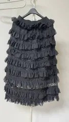 ブラックレースフリルティアードスカート