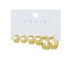 フープピアス セットピアス フックピアス ゴールド 3サイズ 両耳用 シンプル カジュアル デイリーコーデ クール ストリート系 ユニセックス レディース メンズ おすすめ