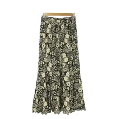 ジャーナルスタンダード レリューム JOURNAL STANDARD relume スカート F 黒 ブラック 花柄 ロング丈 ゴムウエスト /CK56 ■ECB001