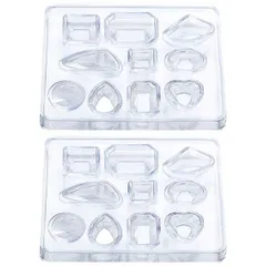 Meltryllis シリコンモールド レジン 型 UVレジン型 ソフトシリコンモールド 2個セット 可愛い 鏡面宝石型 レジンモールド 小さいネックレス イヤリング ピアス作成用 簡単DIY アクセサリー用品