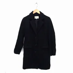 グラシア GLACIER チェスター コート アウター ミドル ウール混 スリット 無地 M 黒 ブラック /NT33