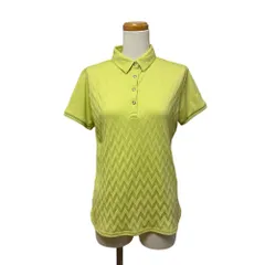 キャロウェイ CALLAWAY 半袖 ポロシャツ ジグザグ 幾何学柄 ジャガード M 黄緑 黄 ライムイエロー 241-1134805 /MZ