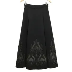 アメリヴィンテージ Ameri VINTAGE Ribbon Embroidery Skirt リボン エンブロイダリー スカート ロング マキシ M ブラック