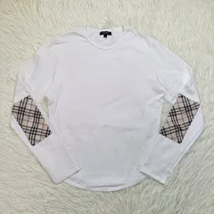 BURBERRY LONDON バーバリー 長袖 Tシャツ カットソー L ホワイト 白 レディース ワンポイント ノバチェック ホースロゴ ブランド ロンT