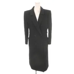 ハーディエイミス HARDY AMIES チェスターコート カシミヤ混 9 黒 ブラック ダブルブレスト テーラードカラー 長袖 /AH45 ■ECB001のサムネイル