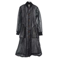 BLACKCOMMEdesGARCONS フィルタークロス シースルー コート 希少】BLACK COMME des GARCONS フィルタークロス コート - メルカリ