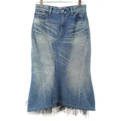 JUNYA WATANABE COMME des GARCONS DENIM ジュンヤワタナベコムデギャルソンデニム 16AW デニムドッキングチュールスカート XR-S003 インディゴブルー Mのサムネイル