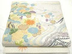 平和屋着物●太鼓柄袋帯　唐織　綴れ　龍松竹梅花文　金糸　正絹　逸品　CABF5309hy
