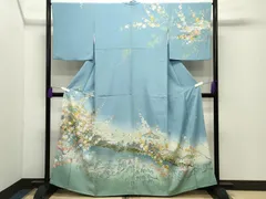 平和屋着物●高級染元　粋峰　林芳夫　京加賀友禅　訪問着　風景花文　暈し染め　正絹　逸品　CABD9388gh