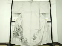 平和屋着物●本場染大島紬　訪問着　作家物　手描き　風景文　正絹　逸品　未使用　DABE5129ps 平和屋着物○本場染大島紬 訪問着 作家物 手描き 風景文 正絹 逸品 未