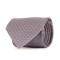 【美品】HERMES エルメス ネクタイ ラベンダー | ねじ巻き 総柄 シルク ネクタイ / 裏ロボット | フランス製 645999 OA | ブランド ファッション アイテム 小物【メンズ】【中古】