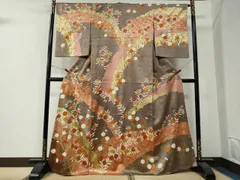 平和屋着物●訪問着　駒刺繍　竜田川枝菊文　金彩　鈴乃屋扱い　正絹　逸品　CABE3035ycのサムネイル