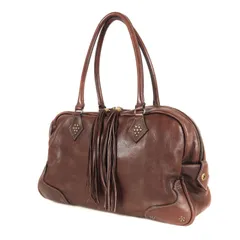 kyoji maruyama キョウジマルヤマ バッグ ブラウン | フラワースタッズ レザー ボストンバッグ | ブランド カバン【メンズ】【中古】