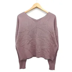 ムルーア MURUA セーター ニット 無地 シンプル シーム ボリューム袖 長袖 Vネック F ブラウン 茶 /HT15