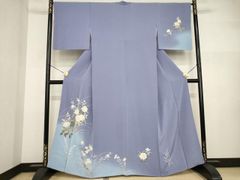単衣正絹 美品加賀友禅 薄紫 訪問着 草花文様 落款あり - メルカリ