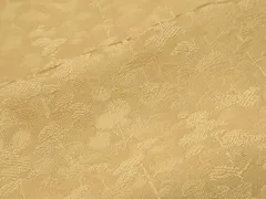 平和屋着物■上質な色無地　樹林地紋　卵色　正絹　逸品　CABF1841th