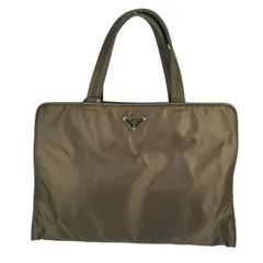 PRADA プラダ 三角ロゴ ハンドバッグ ナイロン カーキ レディース【中古】【送料無料】