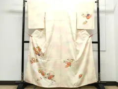 平和屋着物■訪問着　駒刺繍　流水花文　暈し染め　金彩　正絹　逸品　CABF1890th