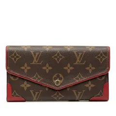 ルイ ヴィトン モノグラム ポルトフォイユ サラ レティーロ 長財布 M61184 ブラウン スリーズレッド PVC レザー レディース LOUIS VUITTON【1-0262003】