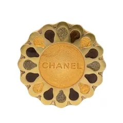 シャネル ロゴ ブローチ ゴールド メッキ レディース CHANEL【1-0262259】