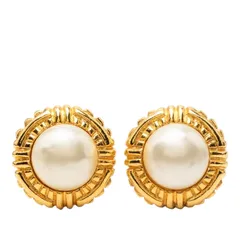 シャネル ヴィンテージ イヤリング ゴールド メッキ フェイクパール レディース CHANEL【1-0262739】