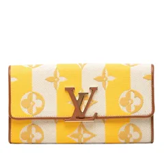 ルイ ヴィトン モノグラム ポルトフォイユ カプシーヌ 長財布 M80416 ジョーヌ ベージュ イエロー ブラウン キャンバス レザー レディース LOUIS VUITTON【1-0262989】