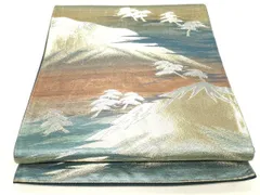平和屋着物◎六通柄袋帯　遠山文　金銀糸　正絹　逸品　CABF6003dy