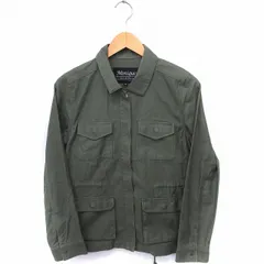 Monique ジャケット アウター ミリタリー 長袖 無地 コットン 綿 38 カーキ /FT27