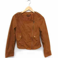 イング INGNI スエードタッチ フェイクスエード ノーカラー ジャケット アウター M キャメル 茶 /FT29