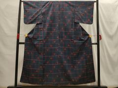 平和屋着物▽上質な紬 単衣 花づくし 正絹 逸品 未使用 AAAW7705fy
