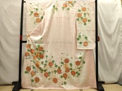 平和屋着物▽上質な紬 　単衣　花づくし 　正絹　逸品　未使用　AAAW7705fy 平和屋着物▽上質な紬 単衣 花づくし 正絹 逸品 未使用 AAAW7705fy