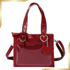 wego ツイードレースアップ痛バッグs レッド - メルカリ