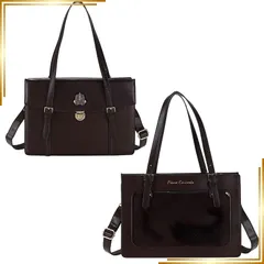 【新品】 [ハルジオ] 痛バッグ トート 痛バ ショルダー 2WAY 推し活バッグ 大人向け 痛バに見えない 痛バック 隠せる 可愛い お洒落 いたばっく いたば 推し活 レザー調 鞄 かばん 黒 茶色 人気 大人 おしゃれ かわいい シート 付属 (ブラ 1