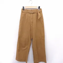 ムルーア MURUA パンツ ワイド ハイウエスト ロング 無地 シンプル 1 キャメル 茶 /FT19