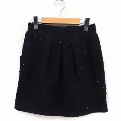 プロポーション ボディドレッシング PROPORTION BODY DRESSING タック フレアスカート ミニ スパンコール装飾 FR ブラック 黒 /FT14