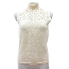 ペイトンプレイス PEYTON PLACE ニット セーター ハイネック ノースリーブ ウール 9 M イエローベージュ /MN