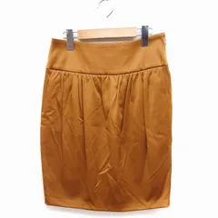 スピック&スパン Spick&Span タイト ギャザー スカート ひざ丈 サイドジップ 40 ブラウン 茶 /TT3