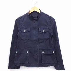 アダムエロペ Adam et Rope'  A.E.R DEPUIS ミリタリー ジャケット アウター スタンドカラー 無地 コットン 綿 38 ネイビー 紺 /FT5