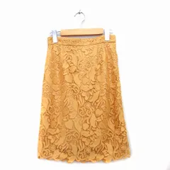 プロポーション ボディドレッシング PROPORTION BODY DRESSING スカート タイト 膝丈 総レース 1 イエロー 黄 /KT12