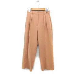 デミルクス ビームス Demi-Luxe BEAMS パンツ ストレート クロップド センタープレス タック ジップフライ 34 ベージュ /NT3