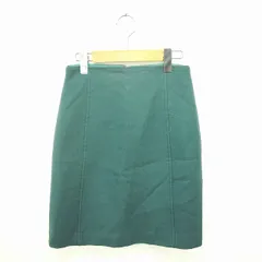 ボールジー BALLSEY トゥモローランド スカート タイト ひざ丈 バックジップ 無地 シンプル ウール 36 緑 グリーン /TT5