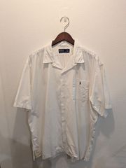 希少サイズ☆90s ポロバイラルフローレン 刺繍ロゴ リネンシルク 開襟