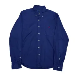 S POLO RALPH LAUREN クラシックフィット ネイビー コットン シャツ