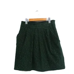 ガリャルダガランテ GALLARDAGALANTE 台形 スカート ミニ ギャザー コットン 総柄 1 グリーン 緑 /KT7