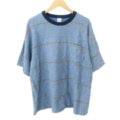 ラディアル RADIALL 美品 RAD-23SS-CUT005 CAMINO カミーノ ボーダー Tシャツ 半袖 ポケット クルーネック 厚手 Mサイズ 青 ブルーのサムネイル
