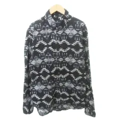 アメリカンラグシー AMERICAN RAG CIE 美品 ボタンダウン シャツ 長袖 総柄 厚手 Mサイズ グレー ■YHS7のサムネイル