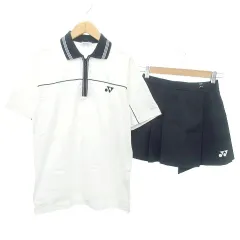 ヨネックス テニス バドミントン スポーツウエア ポロシャツ 半袖 スコート セット S ウエスト61 白 黒 A0108