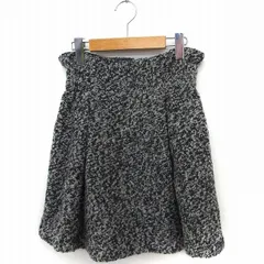 ジルスチュアート JILL STUART スカート 起毛 フレア ひざ丈 ジップ M グレー 灰 /FT23